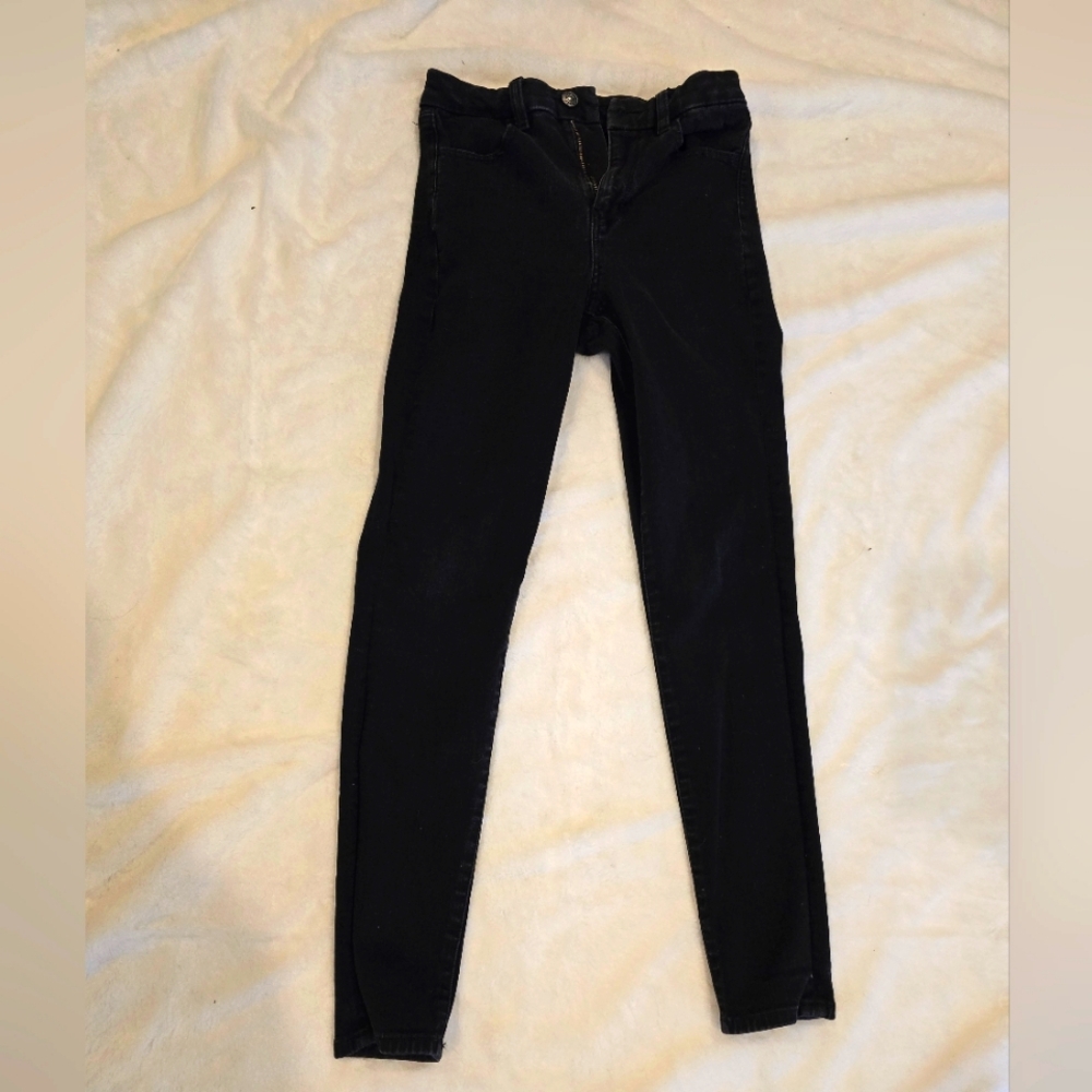 American Eagle womens curvy super high rise jegging black jeans size 4